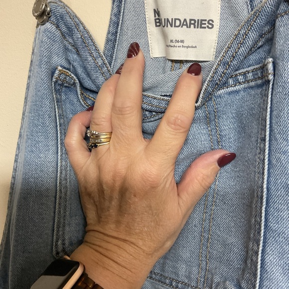 No Boundaries Light Blue Denim Overalls - Picture 2 of 3